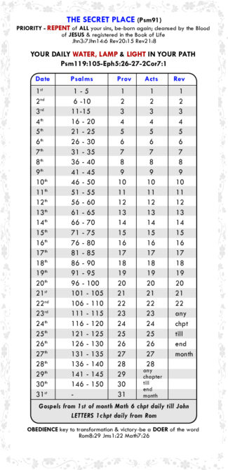 The Secret Place - An Extract From the Daily Bible Reading Bookmark - Image 2